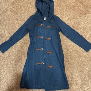 Kenar Women’s Blue Hooded Toggle Coat